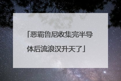 恶霸鲁尼收集完半导体后流浪汉升天了