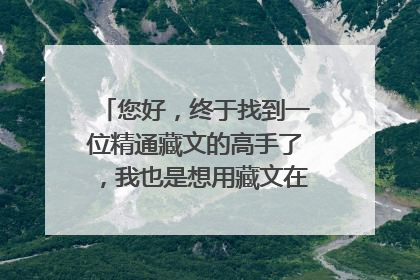 您好，终于找到一位精通藏文的高手了，我也是想用藏文在身上纹身，我想纹“永远不可以后悔”