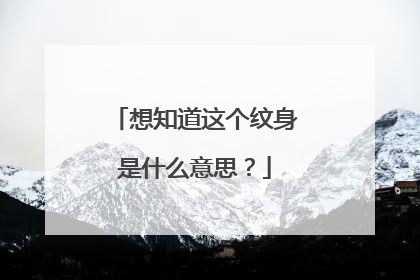 想知道这个纹身是什么意思？