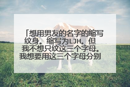 想用男友的名字的缩写纹身。缩写为LJH。但我不想只纹这三个字母。我想要用这三个字母分别做为每个单词