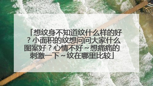 想纹身不知道纹什么样的好？小面积的纹想问问大家什么图案好？心情不好～想痛痛的刺激一下～纹在哪里比较