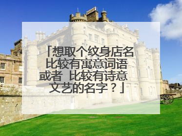 想取个纹身店名 比较有寓意词语或者 比较有诗意 文艺的名字？
