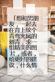 想和男朋友，一起去在背上纹个青鸾火凤的刺青，求一组精美的图片，或者，给更好的建议，什么情侣卡通可爱