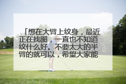 想在大臂上纹身，最近正在找图，一直也不知道纹什么好。不要太大的半臂的就可以，希望大家能给点意见，有