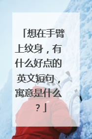 想在手臂上纹身，有什么好点的英文短句，寓意是什么？