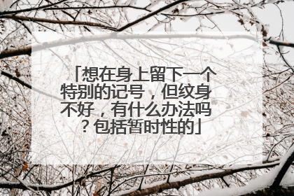 想在身上留下一个特别的记号，但纹身不好，有什么办法吗？包括暂时性的