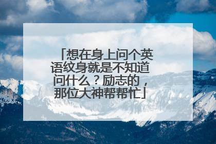 想在身上问个英语纹身就是不知道问什么？励志的，那位大神帮帮忙