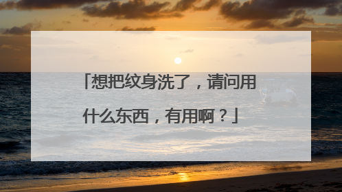 想把纹身洗了，请问用什么东西，有用啊？