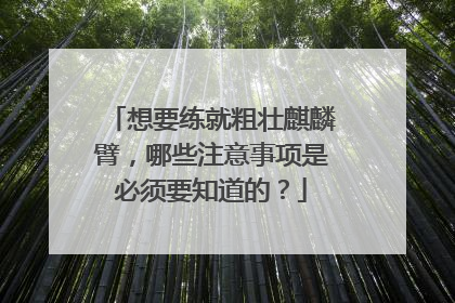 想要练就粗壮麒麟臂，哪些注意事项是必须要知道的？