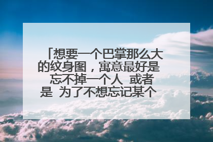 想要一个巴掌那么大的纹身图，寓意最好是 忘不掉一个人 或者是 为了不想忘记某个人 无论是神鬼还是