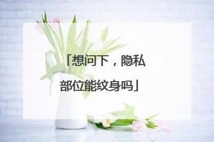 想问下，隐私部位能纹身吗