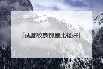 成都纹身那里比较好