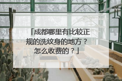 成都哪里有比较正规的洗纹身的地方？怎么收费的？