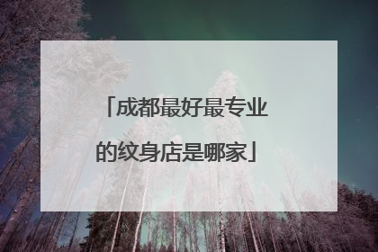 成都最好最专业的纹身店是哪家