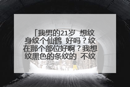 我男的21岁 想纹身纹个仙鹤 好吗？纹在那个部位好啊？我想纹黑色的条纹的 不纹彩的 有图案的请发一下 谢谢