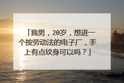 我男，20岁，想进一个按劳动法的电子厂，手上有点纹身可以吗？