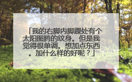 我的右脚内脚踝处有个太阳图腾的纹身。但是我觉得很单调。想加点东西。加什么样的好呢?