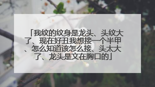 我纹的纹身是龙头、头纹大了、现在好丑我想接一个半甲、怎么知道该怎么接、头太大了、龙头是文在胸口的