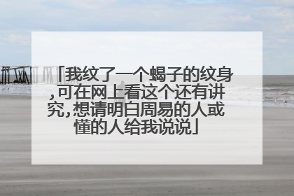 我纹了一个蝎子的纹身,可在网上看这个还有讲究,想请明白周易的人或懂的人给我说说