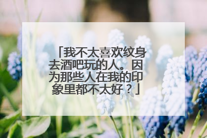 我不太喜欢纹身去酒吧玩的人。因为那些人在我的印象里都不太好？