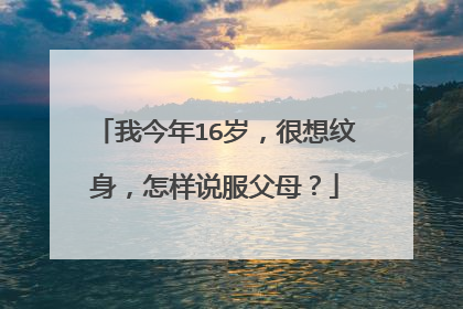 我今年16岁，很想纹身，怎样说服父母？