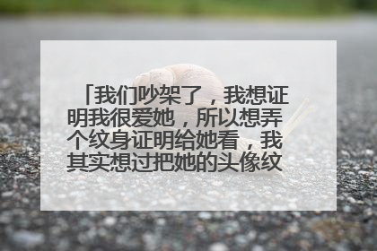 我们吵架了，我想证明我很爱她，所以想弄个纹身证明给她看，我其实想过把她的头像纹身上，行吗？