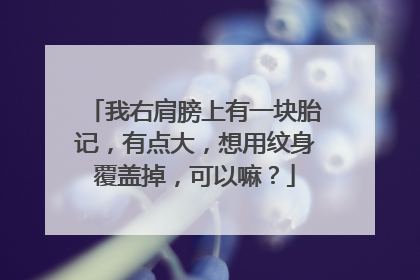 我右肩膀上有一块胎记，有点大，想用纹身覆盖掉，可以嘛？