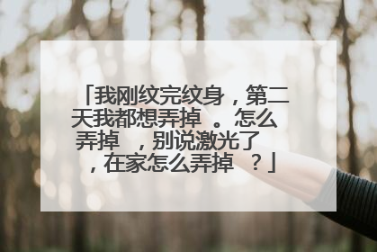 我刚纹完纹身,第二天我都想弄掉 。怎么弄掉 ,别说激光了 ,在家怎么弄掉 ?