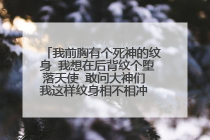 我前胸有个死神的纹身 我想在后背纹个堕落天使 敢问大神们 我这样纹身相不相冲 求大神指教 谢谢
