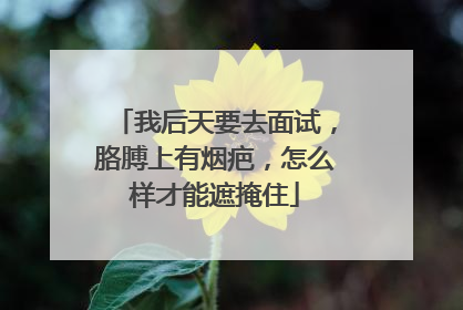 我后天要去面试，胳膊上有烟疤，怎么样才能遮掩住