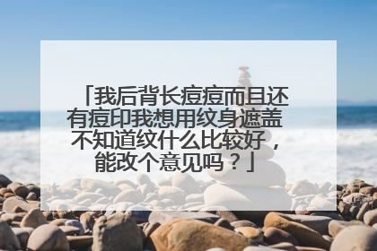我后背长痘痘而且还有痘印我想用纹身遮盖不知道纹什么比较好，能改个意见吗？