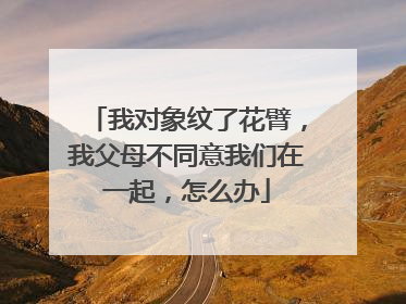 我对象纹了花臂，我父母不同意我们在一起，怎么办