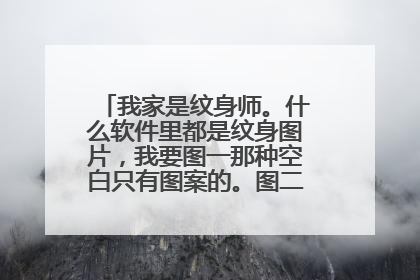我家是纹身师。什么软件里都是纹身图片，我要图一那种空白只有图案的。图二我不好去打印