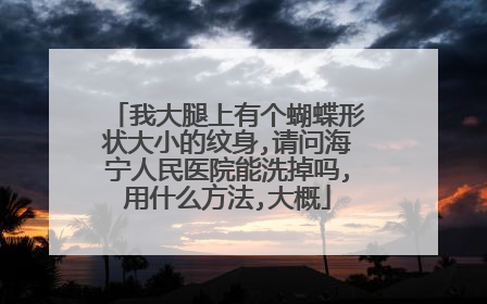 我大腿上有个蝴蝶形状大小的纹身,请问海宁人民医院能洗掉吗,用什么方法,大概