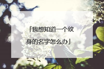 我想知道一个纹身的名字怎么办