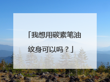 我想用碳素笔油纹身可以吗?