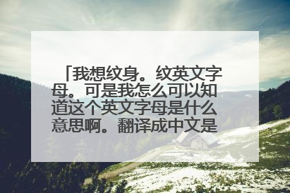 我想纹身。纹英文字母。可是我怎么可以知道这个英文字母是什么意思啊。翻译成中文是哪句话啊？？