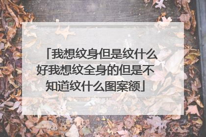 我想纹身但是纹什么好我想纹全身的但是不知道纹什么图案额