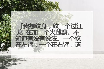我想纹身，纹一个过江龙 在加一个火麒麟。不知道有没有说法。一个纹在左臂，一个在右臂，请问怎么布置好