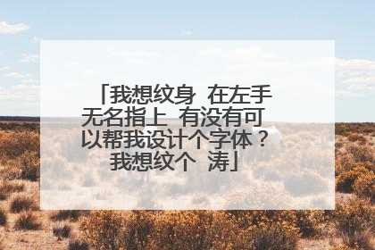 我想纹身 在左手无名指上 有没有可以帮我设计个字体？我想纹个 涛