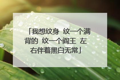 我想纹身 纹一个满背的 纹一个阎王 左右伴着黑白无常