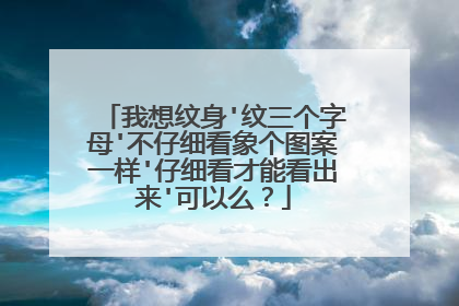 我想纹身'纹三个字母'不仔细看象个图案一样'仔细看才能看出来'可以么？