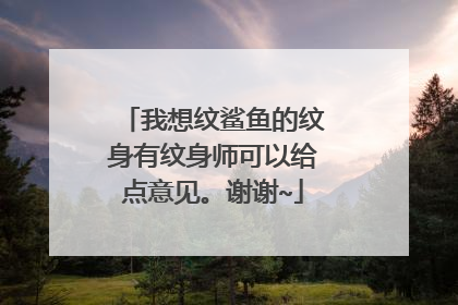 我想纹鲨鱼的纹身有纹身师可以给点意见。谢谢~