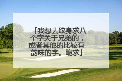 我想去纹身求八个字关于兄弟的，或者其他的比较有韵味的字。跪求