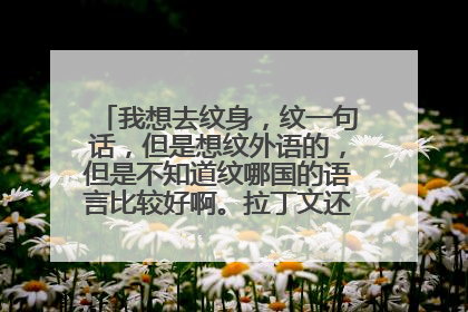 我想去纹身，纹一句话，但是想纹外语的，但是不知道纹哪国的语言比较好啊。拉丁文还是德语什么的啊。