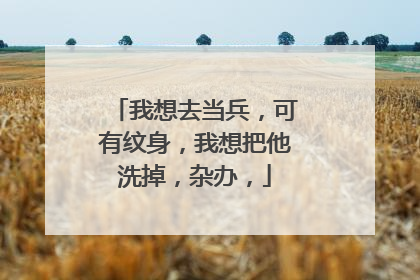 我想去当兵，可有纹身，我想把他洗掉，杂办，