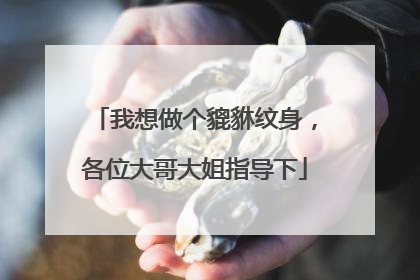 我想做个貔貅纹身，各位大哥大姐指导下