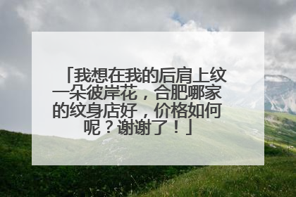 我想在我的后肩上纹一朵彼岸花，合肥哪家的纹身店好，价格如何呢？谢谢了！