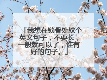 我想在锁骨处纹个英文句子，不要长，一般就可以了，谁有好的句子。