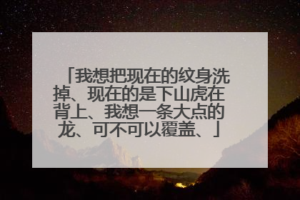 我想把现在的纹身洗掉、现在的是下山虎在背上、我想一条大点的龙、可不可以覆盖、